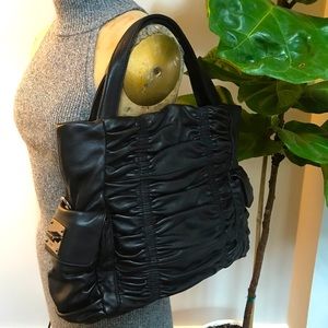 Donald J Pliner Black Leather Shoulder Bag